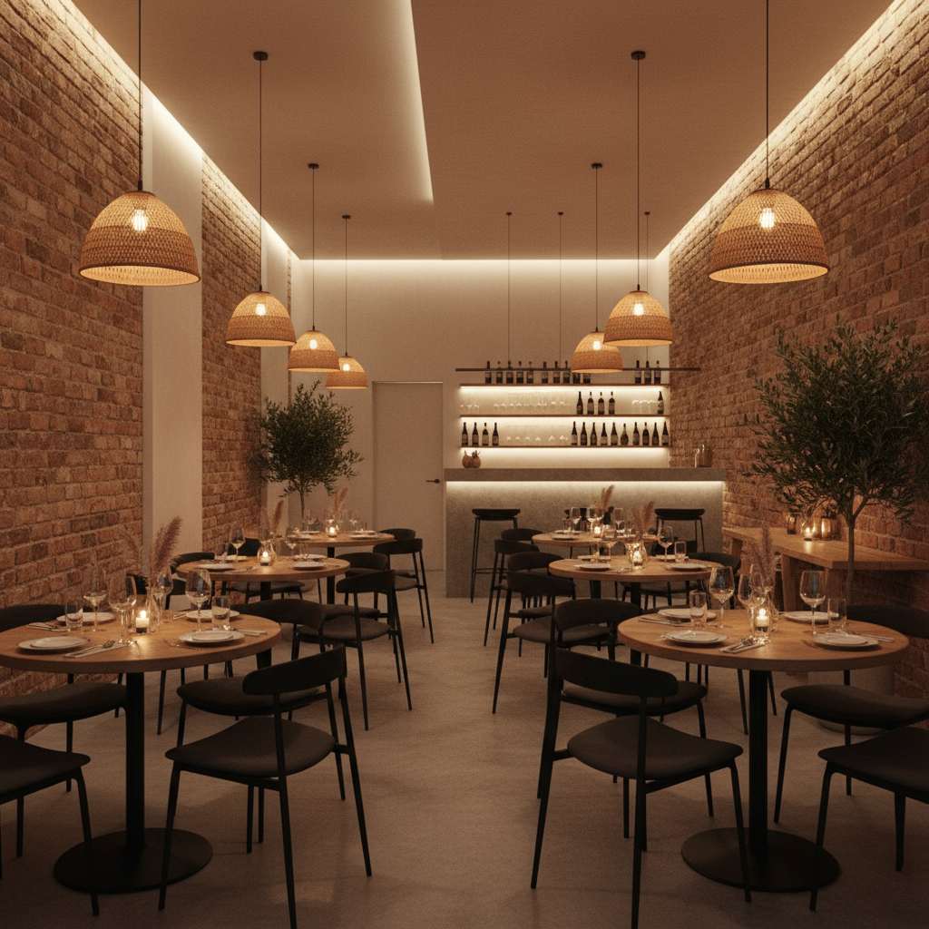 Interior of the Vero restaurant dining room.