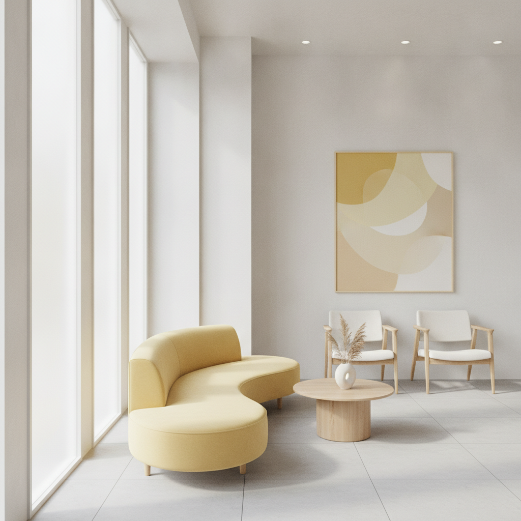 Waiting area, designed for calm