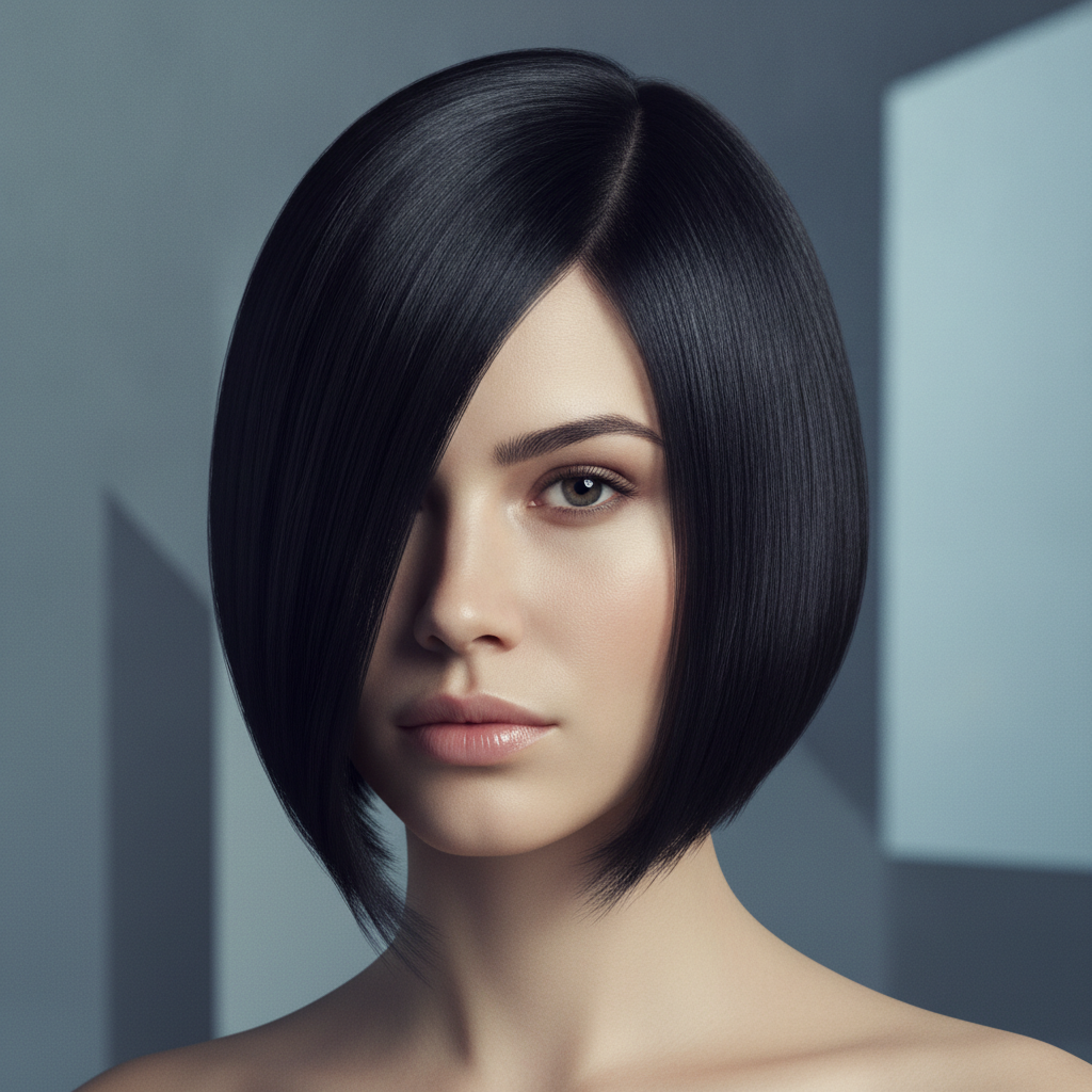 Sleek angled bob