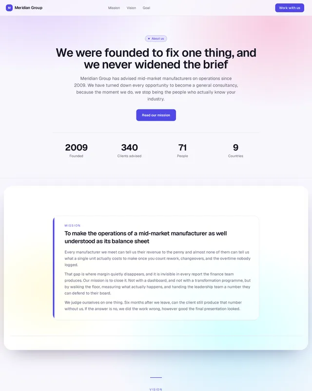 About, Mission Vision Goal template preview