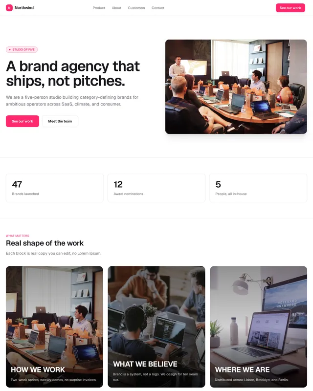 Northwind — Brand Agency template preview