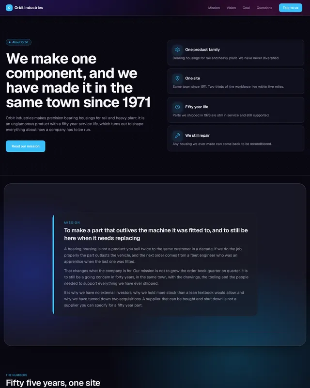 About, Industrial Statement template preview