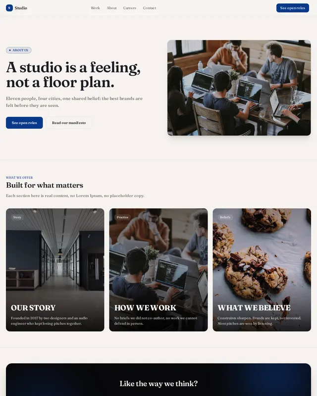 About — Creative Studio template preview